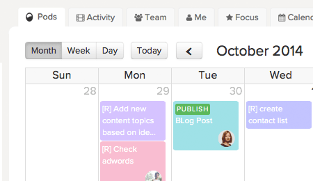 Social media and blog calendar